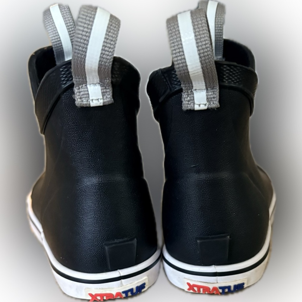 Kids Black High-Top Sneakers with Gray Pull Tabs - XTRATUF Style